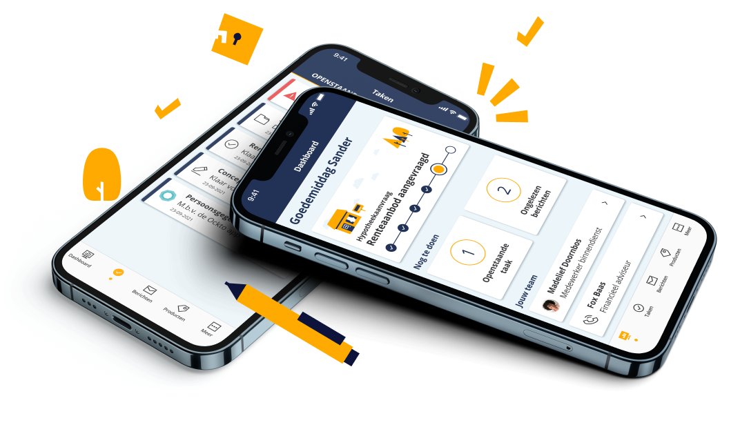 Uwkluis app mockup
